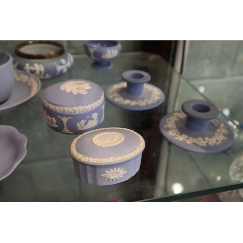 124 - Collection of blue Wedgwood Jasperware