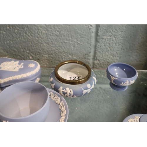 124 - Collection of blue Wedgwood Jasperware