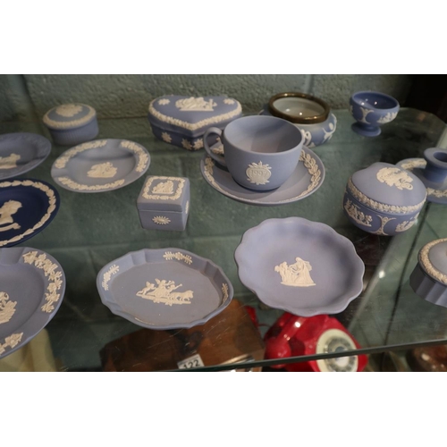 124 - Collection of blue Wedgwood Jasperware