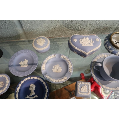 124 - Collection of blue Wedgwood Jasperware