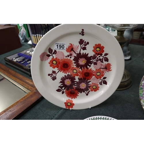 190 - 4 plates to include Portmeirion & Emma Bridgwater