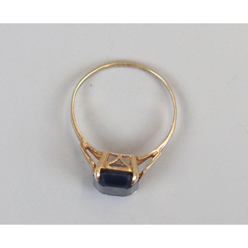 22 - Gold stone set ring, size M½