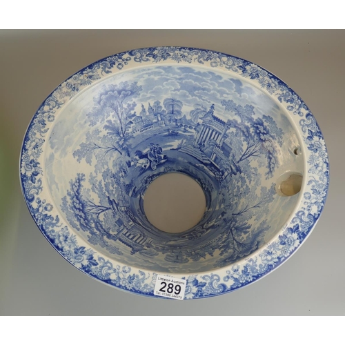 289 - Victorian blue & white thunderbox bowl