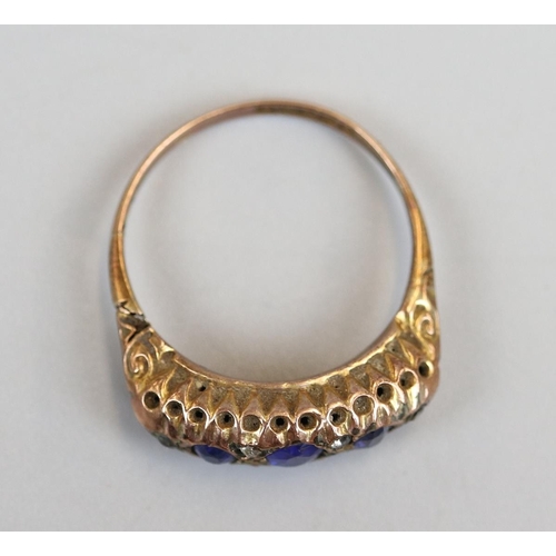 38 - Gold stone set ring, size T½ - A/F