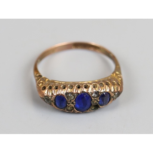 38 - Gold stone set ring, size T½ - A/F