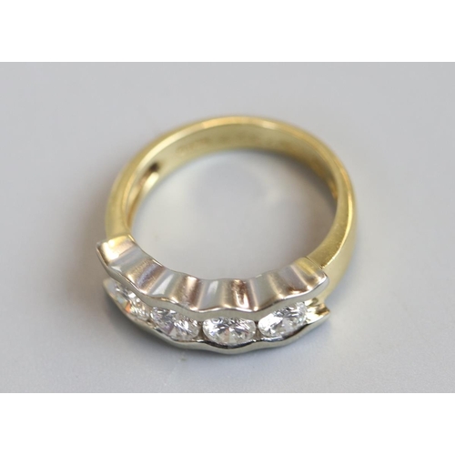 40 - Fine 18ct gold 4 stone diamond ring, size N½