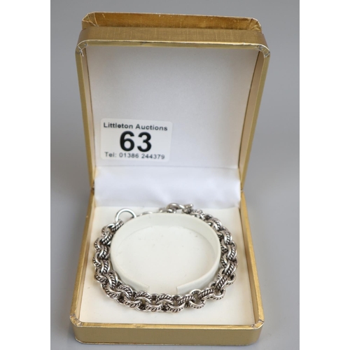 63 - Silver bracelet - Approx 36.1g