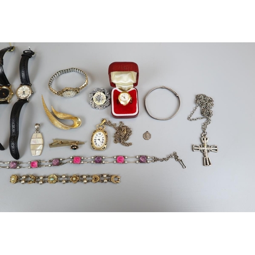 75 - Collection of watches & jewellery to include silver