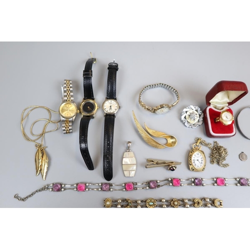 75 - Collection of watches & jewellery to include silver