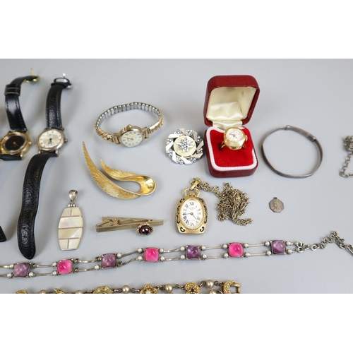 75 - Collection of watches & jewellery to include silver