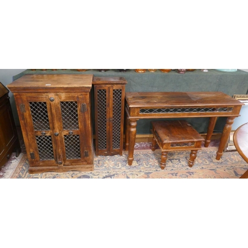 336 - 4 pieces of Indian hardwood furniture