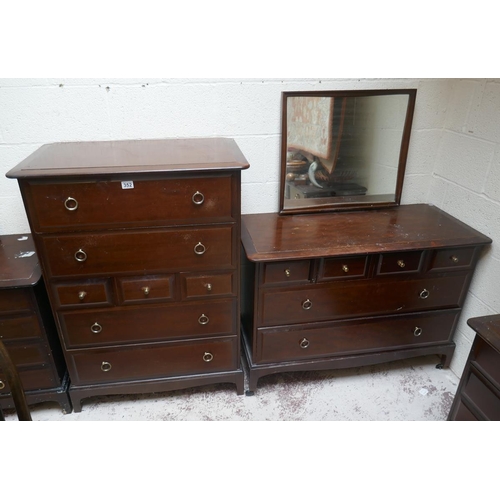 352 - Stag chest of drawers together with matching dressing chest