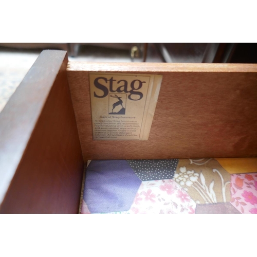 354 - Stag chest of drawers