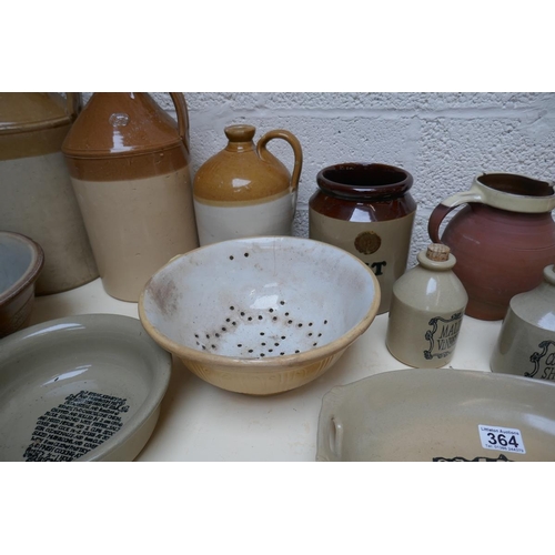 364 - Collection of stoneware to include Doulton Lambeth