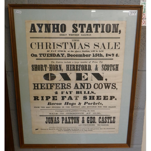 377 - Original livestock sale poster