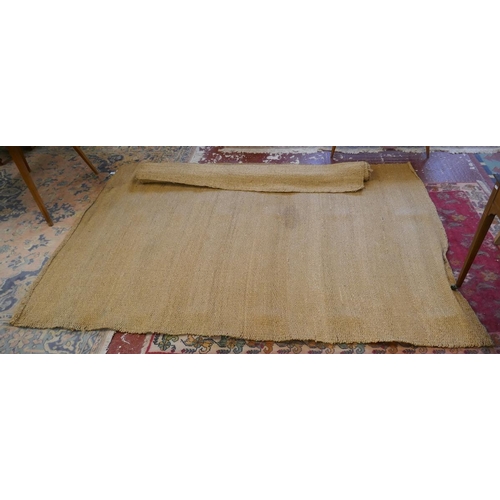 384 - Pair of coir rugs, approx size 264cm x 186cm