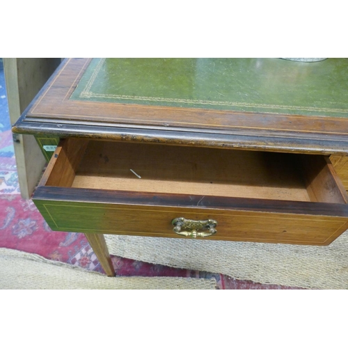 386 - Antique & leather top galleried ladies writing desk on square tapered legs