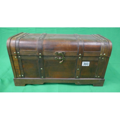 393 - Small metal bound trunk