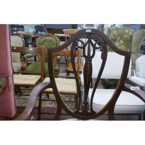 406 - Antique inlaid elbow chair