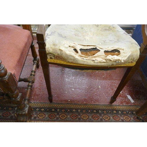 406 - Antique inlaid elbow chair