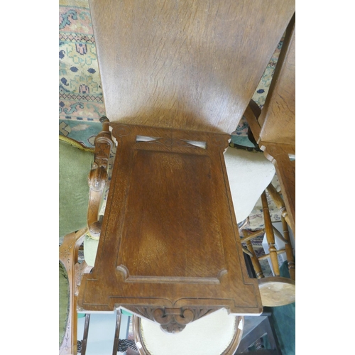 412 - Pair of Gothic themed oak chairs