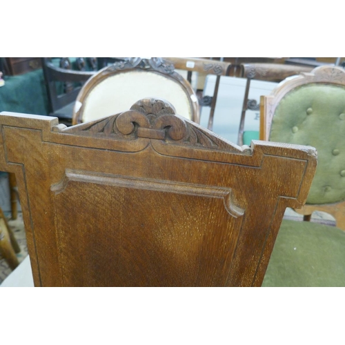 412 - Pair of Gothic themed oak chairs