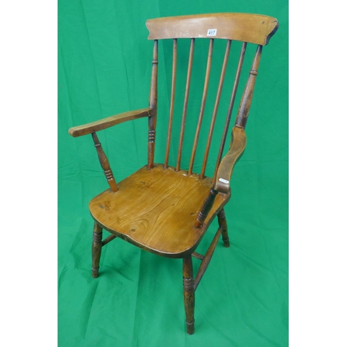 417 - Stick back elm seated kitchen chair