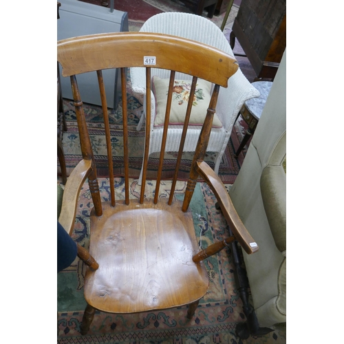 417 - Stick back elm seated kitchen chair