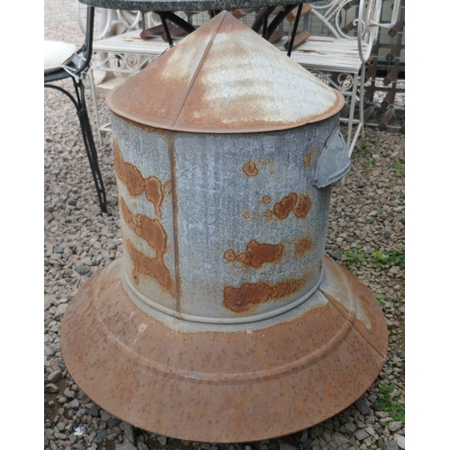 447 - Galvanised chicken feeder