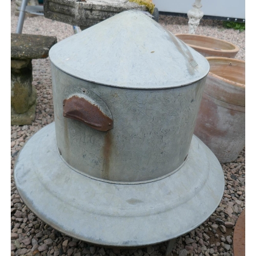 448 - Galvanised chicken feeder