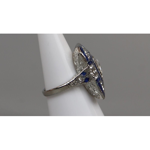 61 - Art Deco style costume ring, size N