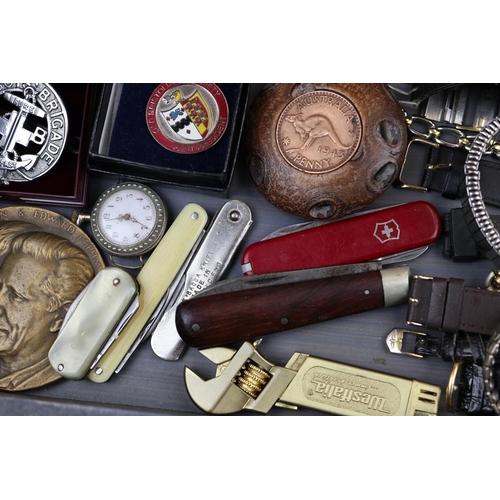 74 - Collectables to include watches, pocketknives, cufflinks etc