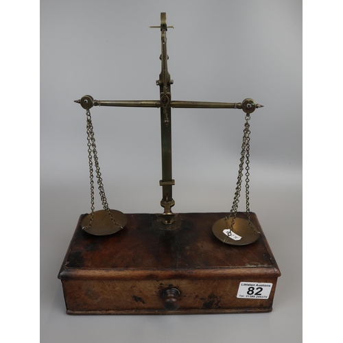 82 - Early set of pharmacy scales to include weights