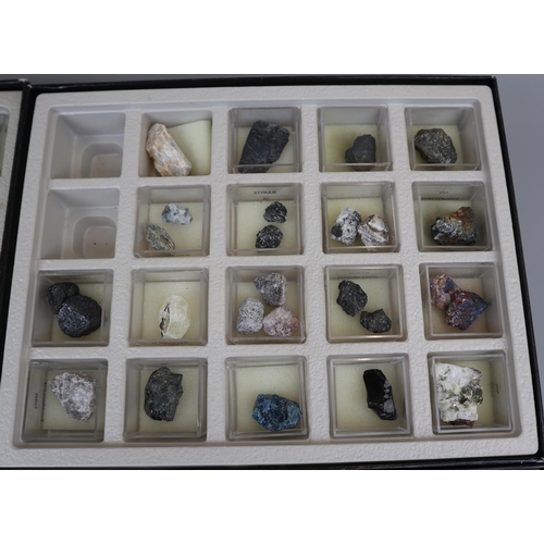 84 - 5 trays of mineral & gemstone samples in display cases