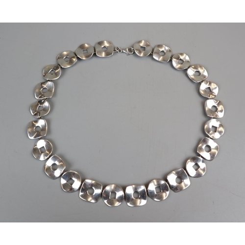 19 - Heavy designer style silver necklace