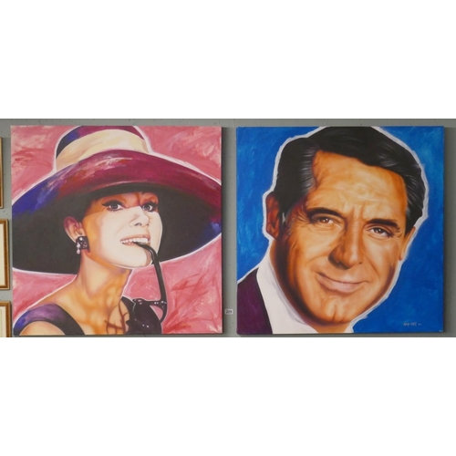 209 - Gary O'Neil - Pair of large oils on canvas - Breakfast at Tiffany's - Approx image sizes: 100cm x 10... 