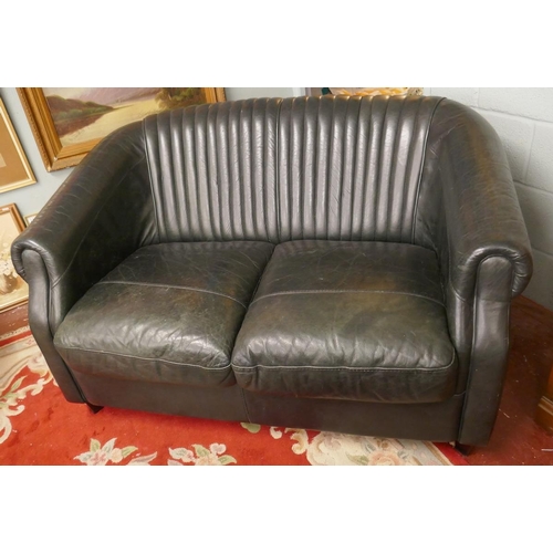 215 - Vintage leather 'Clubman bucket car seat' style sofa