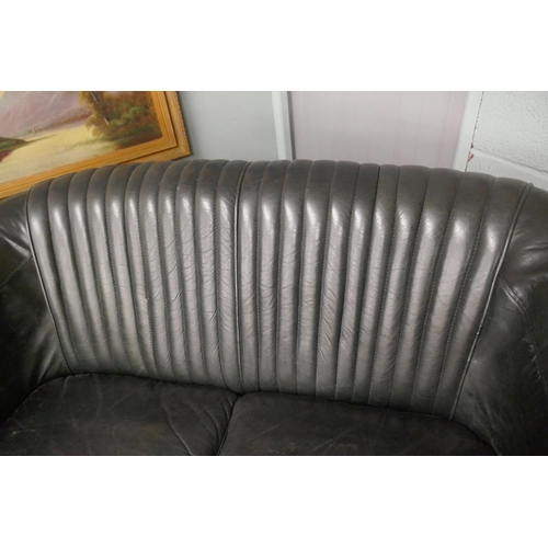 215 - Vintage leather 'Clubman bucket car seat' style sofa