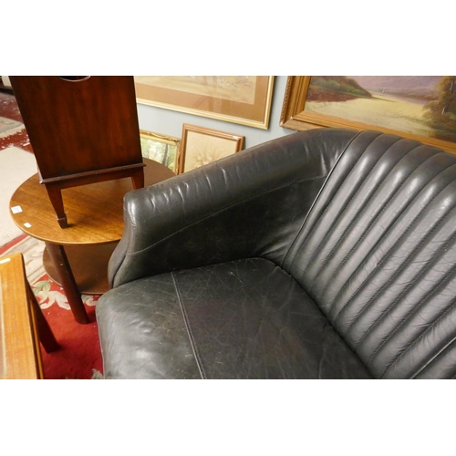 215 - Vintage leather 'Clubman bucket car seat' style sofa