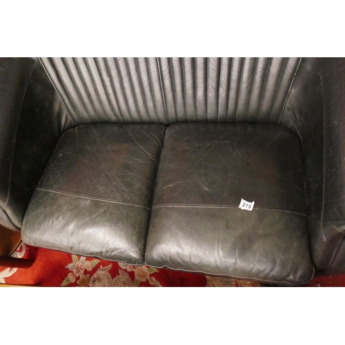 215 - Vintage leather 'Clubman bucket car seat' style sofa