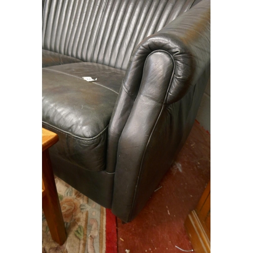 215 - Vintage leather 'Clubman bucket car seat' style sofa