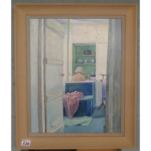 230 - Oil on board - Woman in bath