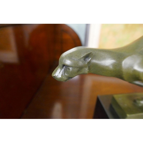 234 - Bronze figure on marble base - Cheetah