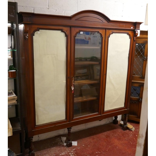 257 - Large mahogany display cabinet - Approx size: W: 181cm D: 41cm H: 203cm