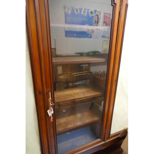 257 - Large mahogany display cabinet - Approx size: W: 181cm D: 41cm H: 203cm