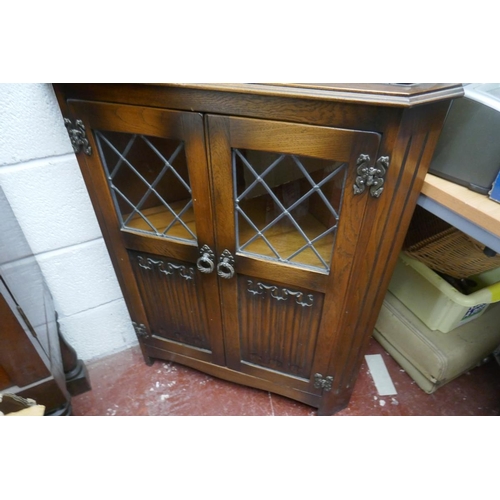 258 - Oak corner display cabinet