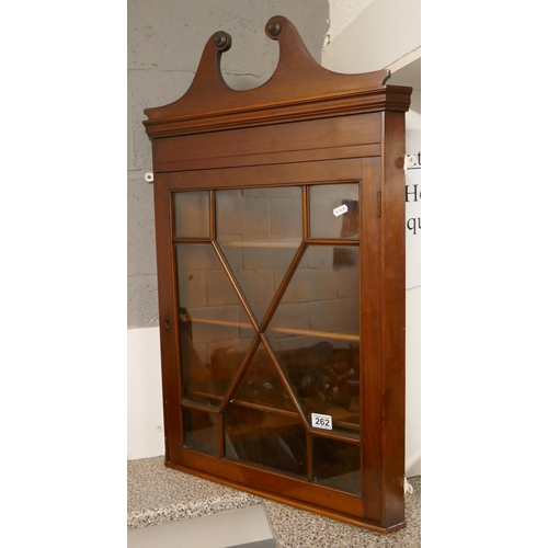 262 - Georgian style astra glazed corner cupboard