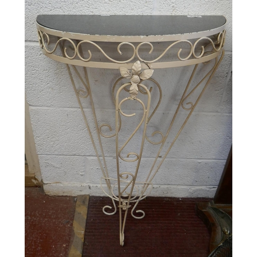 268 - Demi lune wrought iron wall table