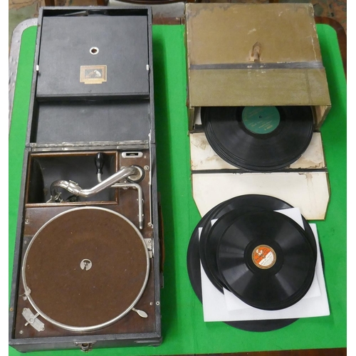 271 - Portable record player together with collection of 78 RPM records