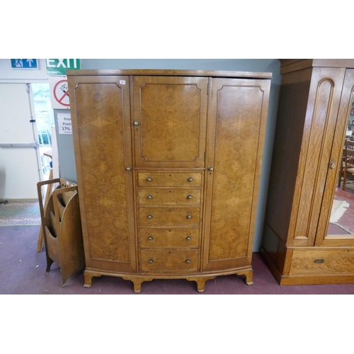 281 - Burr walnut wardrobe - Approx size: W: 155cm D: 62cm H: 189cm